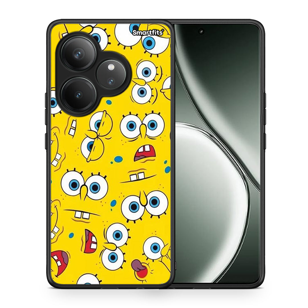 Θήκη Realme GT 6 5G Sponge PopArt από τη Smartfits με σχέδιο στο πίσω μέρος και μαύρο περίβλημα | Realme GT 6 5G Sponge PopArt case with colorful back and black bezels