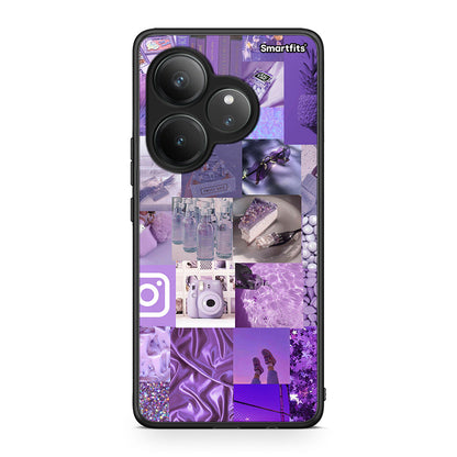 Realme GT 6 5G Purple Aesthetic Collage θήκη από τη Smartfits με σχέδιο στο πίσω μέρος και μαύρο περίβλημα | Smartphone case with colorful back and black bezels by Smartfits
