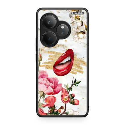 Realme GT 6 5G Red Lips θήκη από τη Smartfits με σχέδιο στο πίσω μέρος και μαύρο περίβλημα | Smartphone case with colorful back and black bezels by Smartfits