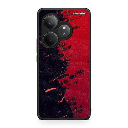 Realme GT 6 5G Red Paint Θήκη Αγίου Βαλεντίνου από τη Smartfits με σχέδιο στο πίσω μέρος και μαύρο περίβλημα | Smartphone case with colorful back and black bezels by Smartfits