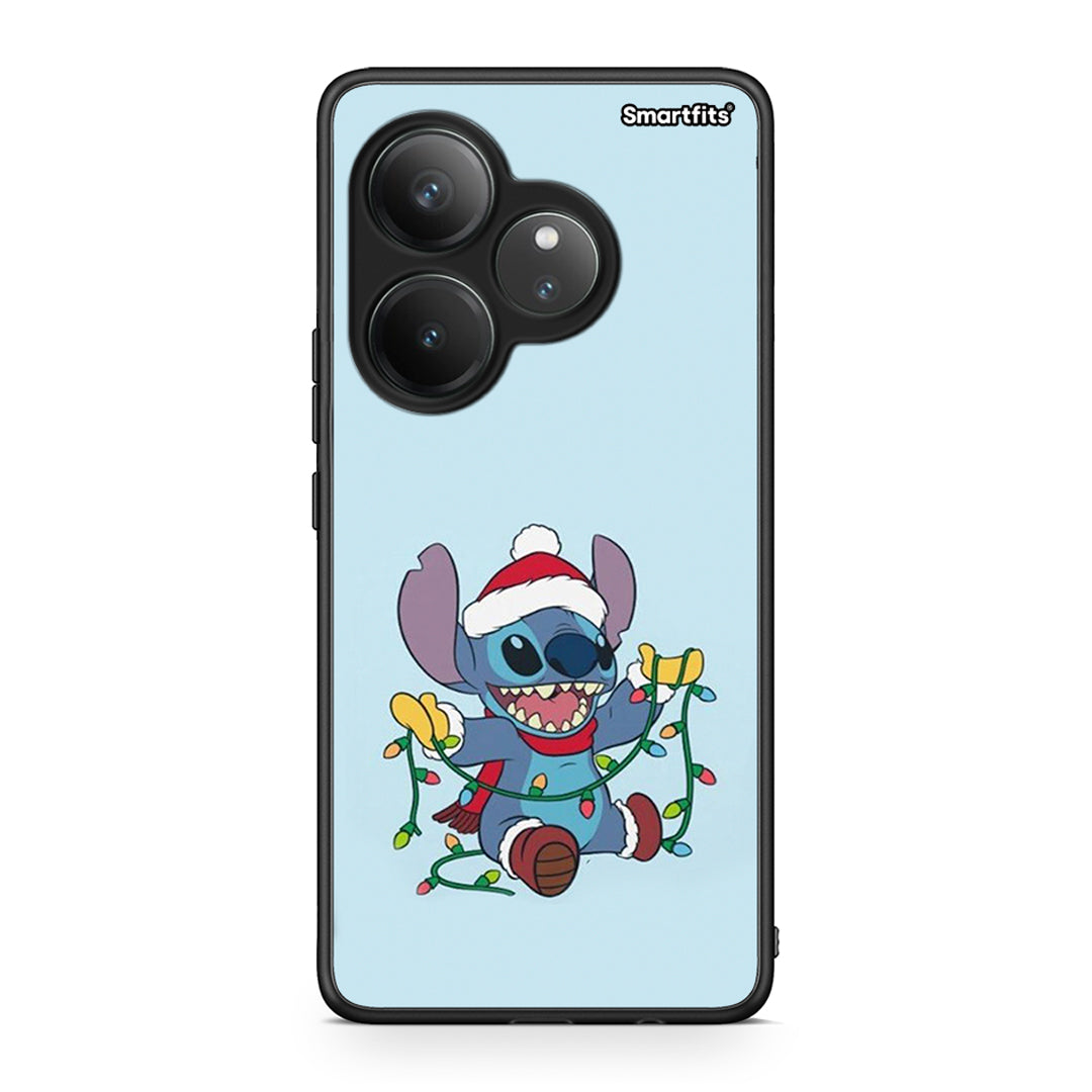 Realme GT 6 5G Santa Stich θήκη από τη Smartfits με σχέδιο στο πίσω μέρος και μαύρο περίβλημα | Smartphone case with colorful back and black bezels by Smartfits