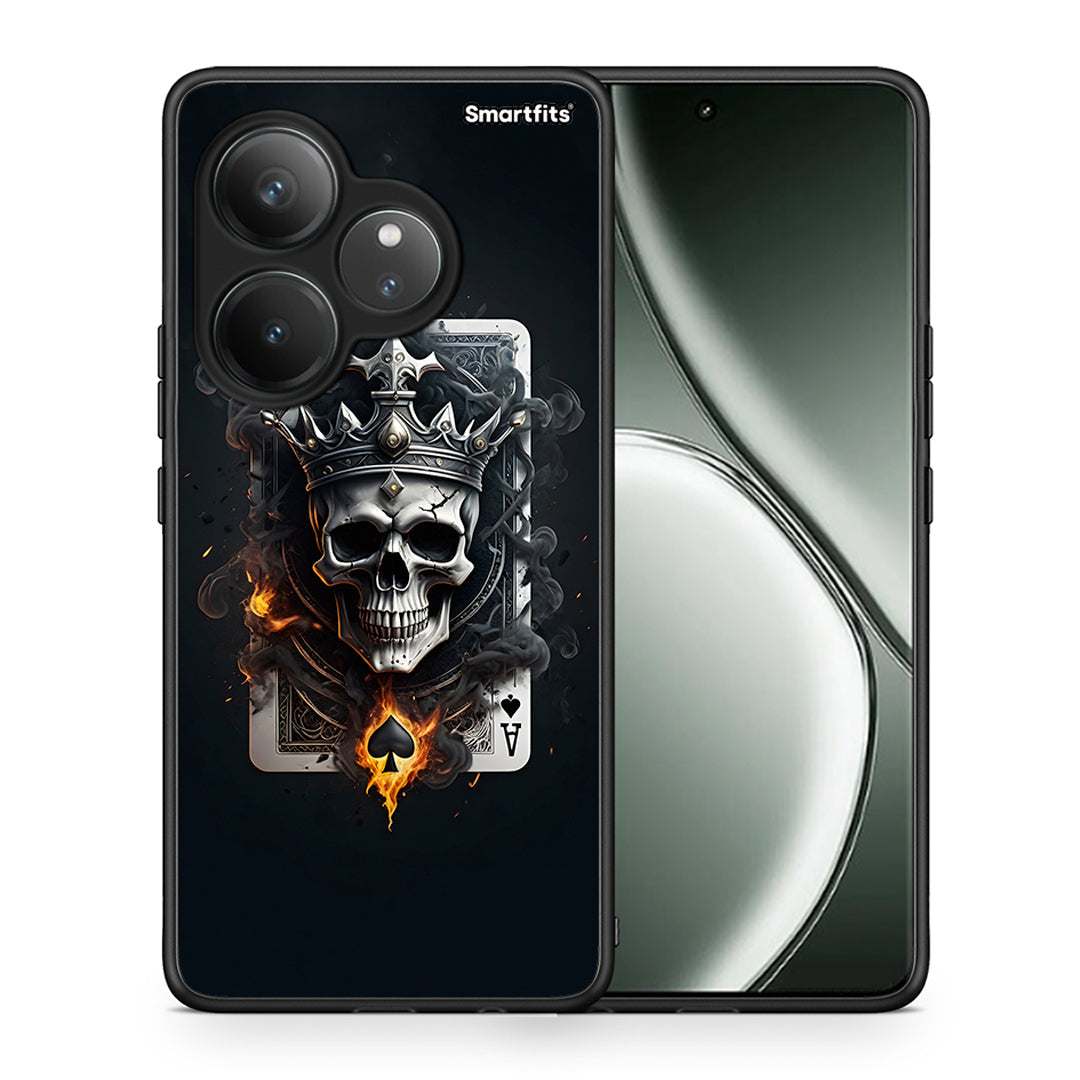 Θήκη Realme GT 6 5G Skull King Ace από τη Smartfits με σχέδιο στο πίσω μέρος και μαύρο περίβλημα | Realme GT 6 5G Skull King Ace case with colorful back and black bezels