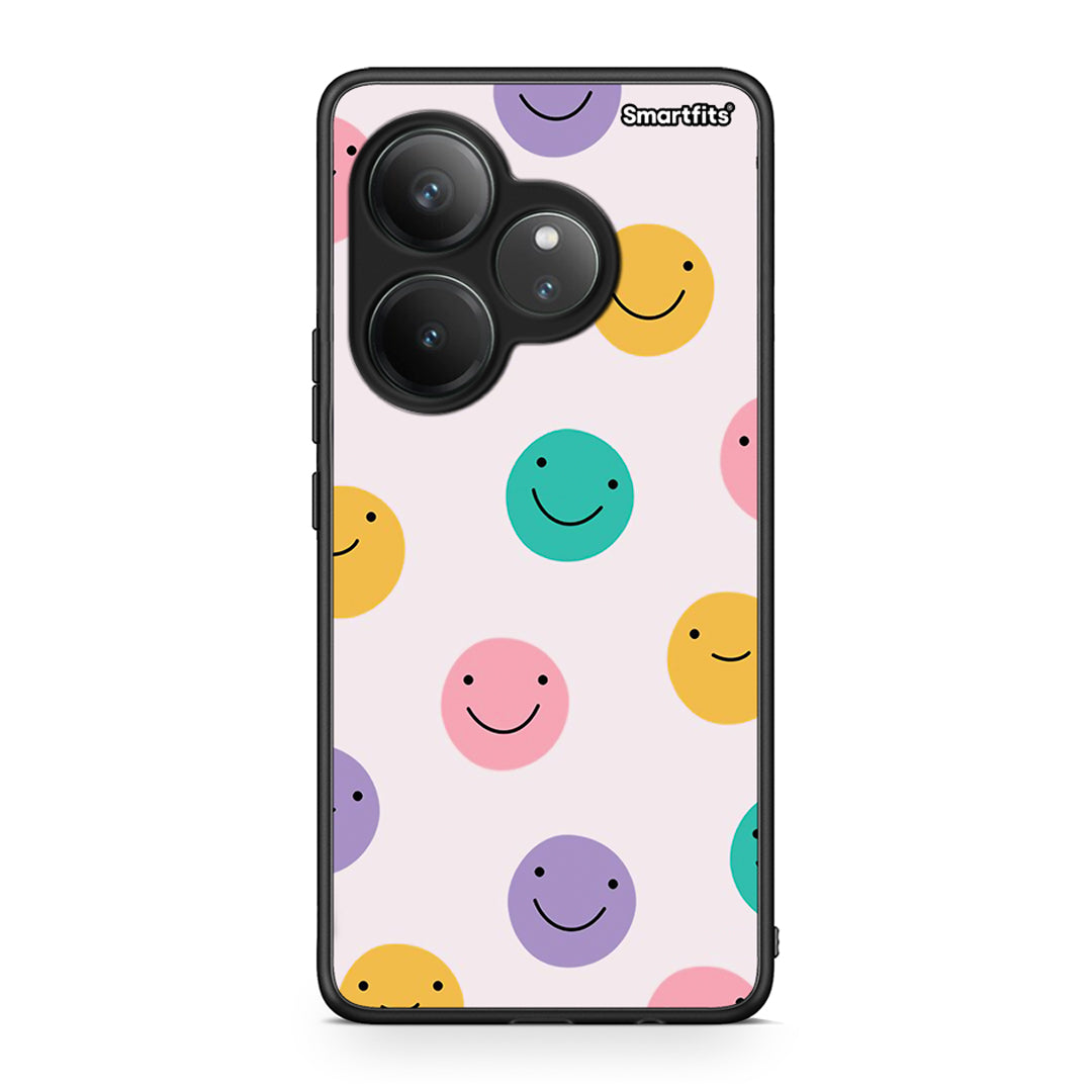Realme GT 6 5G Smiley Faces θήκη από τη Smartfits με σχέδιο στο πίσω μέρος και μαύρο περίβλημα | Smartphone case with colorful back and black bezels by Smartfits