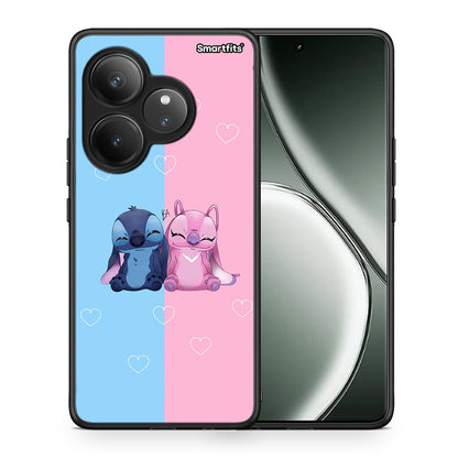 Θήκη Realme GT 6 5G Stitch And Angel από τη Smartfits με σχέδιο στο πίσω μέρος και μαύρο περίβλημα | Realme GT 6 5G Stitch And Angel case with colorful back and black bezels