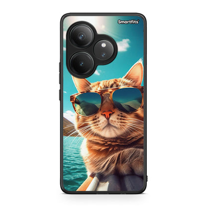 Realme GT 6 5G Summer Cat θήκη από τη Smartfits με σχέδιο στο πίσω μέρος και μαύρο περίβλημα | Smartphone case with colorful back and black bezels by Smartfits