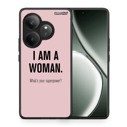 Θήκη Realme GT 6 5G Superpower Woman από τη Smartfits με σχέδιο στο πίσω μέρος και μαύρο περίβλημα | Realme GT 6 5G Superpower Woman case with colorful back and black bezels
