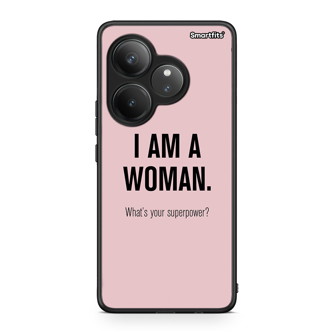 Realme GT 6 5G Superpower Woman θήκη από τη Smartfits με σχέδιο στο πίσω μέρος και μαύρο περίβλημα | Smartphone case with colorful back and black bezels by Smartfits