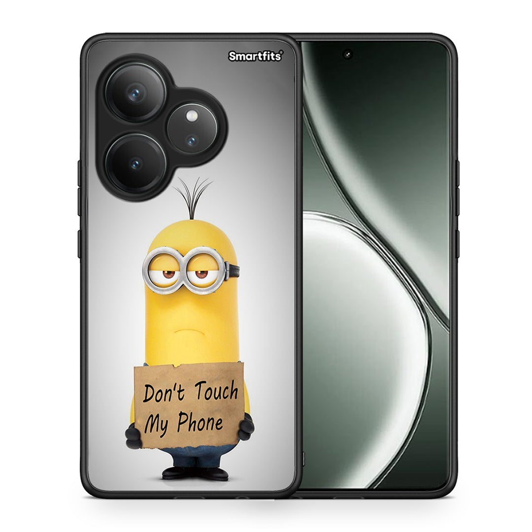 Θήκη Realme GT 6 5G Minion Text από τη Smartfits με σχέδιο στο πίσω μέρος και μαύρο περίβλημα | Realme GT 6 5G Minion Text case with colorful back and black bezels