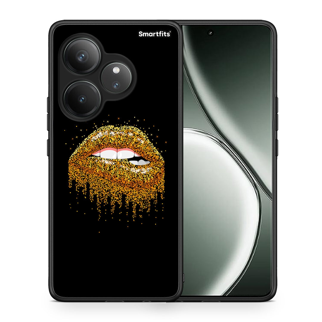 Θήκη Realme GT 6 5G Golden Valentine από τη Smartfits με σχέδιο στο πίσω μέρος και μαύρο περίβλημα | Realme GT 6 5G Golden Valentine case with colorful back and black bezels