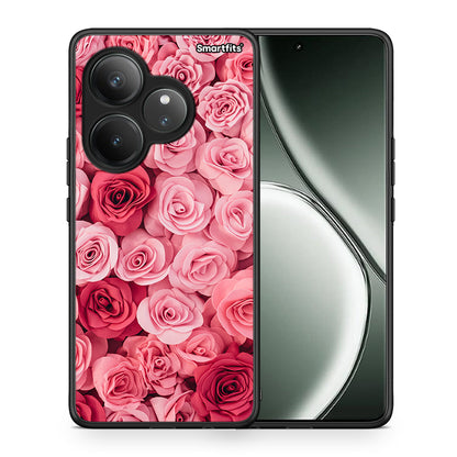 Θήκη Realme GT 6 5G RoseGarden Valentine από τη Smartfits με σχέδιο στο πίσω μέρος και μαύρο περίβλημα | Realme GT 6 5G RoseGarden Valentine case with colorful back and black bezels