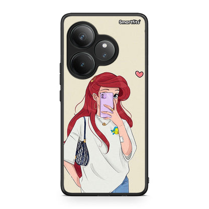 Realme GT 6 5G Walking Mermaid Θήκη από τη Smartfits με σχέδιο στο πίσω μέρος και μαύρο περίβλημα | Smartphone case with colorful back and black bezels by Smartfits