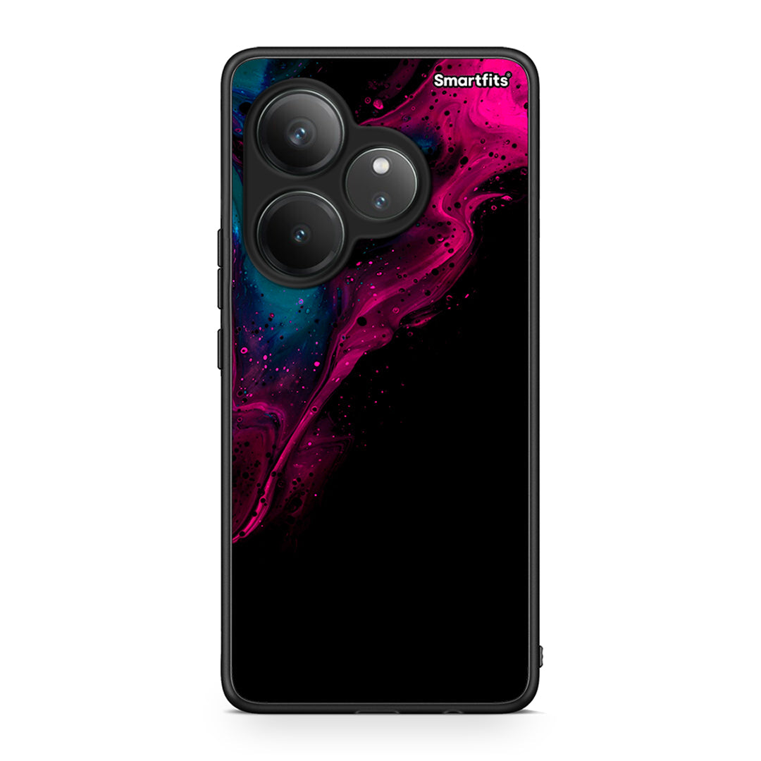 4 - Realme GT 6 5G Pink Black Watercolor case, cover, bumper
