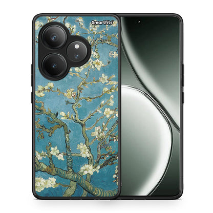 Θήκη Realme GT 6 5G White Blossoms από τη Smartfits με σχέδιο στο πίσω μέρος και μαύρο περίβλημα | Realme GT 6 5G White Blossoms case with colorful back and black bezels