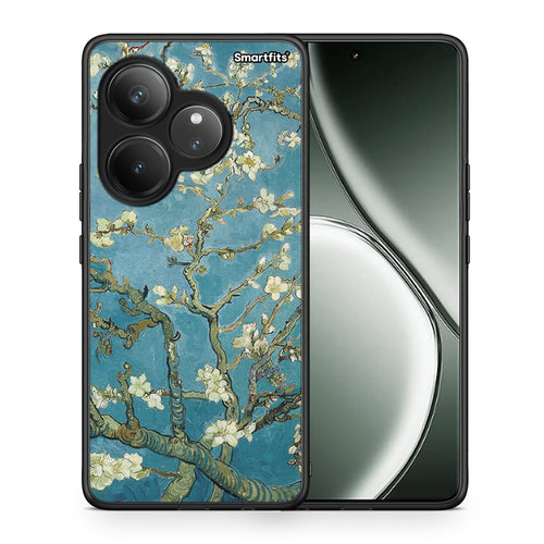 Θήκη Realme GT 6 5G White Blossoms από τη Smartfits με σχέδιο στο πίσω μέρος και μαύρο περίβλημα | Realme GT 6 5G White Blossoms case with colorful back and black bezels