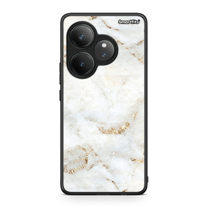 Realme GT 6 5G White Gold Marble θήκη από τη Smartfits με σχέδιο στο πίσω μέρος και μαύρο περίβλημα | Smartphone case with colorful back and black bezels by Smartfits