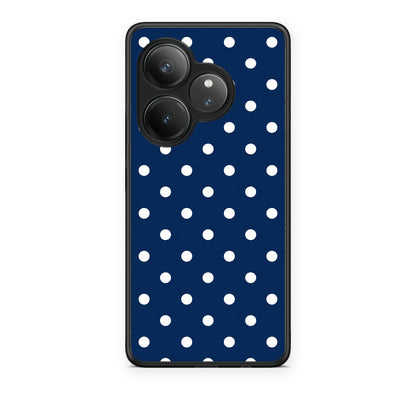 Θήκη Realme GT 6 5G White Small Polka Dots on Navy από τη Smartfits με σχέδιο στο πίσω μέρος και μαύρο περίβλημα | Realme GT 6 5G White Small Polka Dots on Navy case with colorful back and black bezels