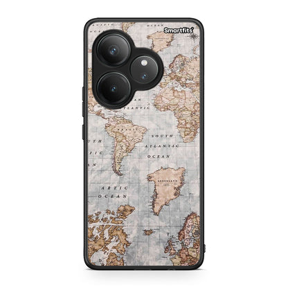 Realme GT 6 5G World Map Θήκη από τη Smartfits με σχέδιο στο πίσω μέρος και μαύρο περίβλημα | Smartphone case with colorful back and black bezels by Smartfits