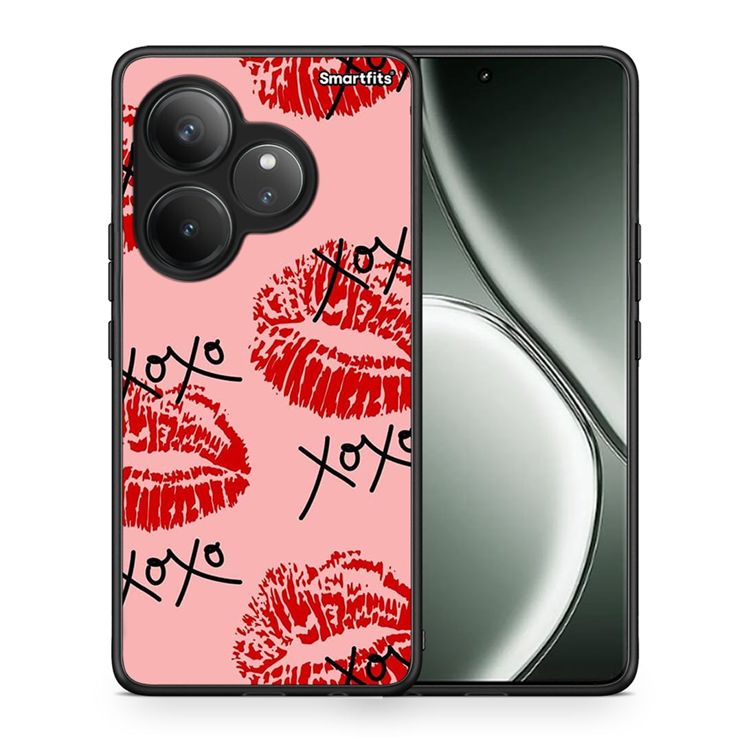 Θήκη Realme GT 6 5G XOXO Lips από τη Smartfits με σχέδιο στο πίσω μέρος και μαύρο περίβλημα | Realme GT 6 5G XOXO Lips case with colorful back and black bezels