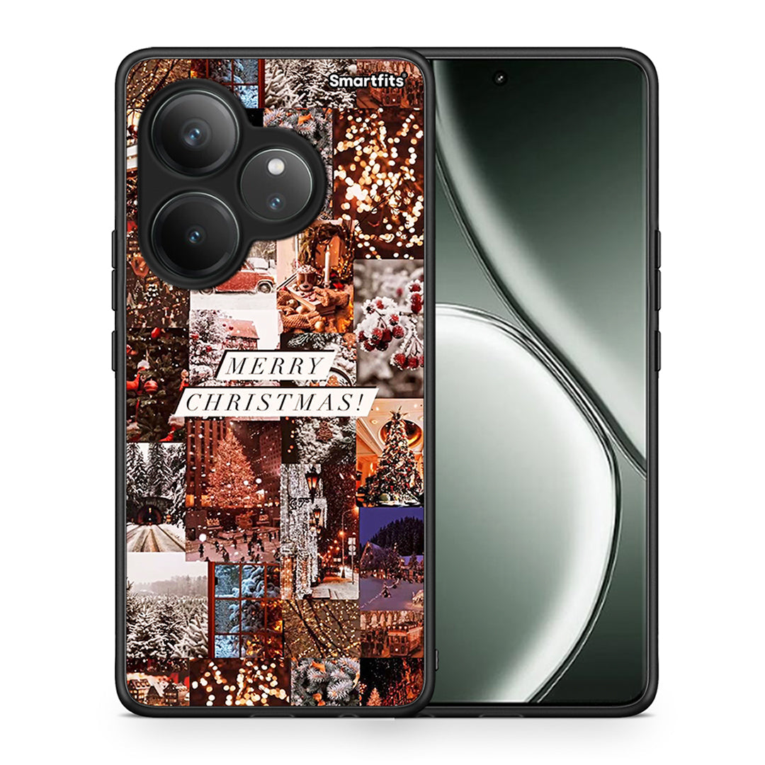 Θήκη Realme GT 6 5G Xmas Collage από τη Smartfits με σχέδιο στο πίσω μέρος και μαύρο περίβλημα | Realme GT 6 5G Xmas Collage case with colorful back and black bezels