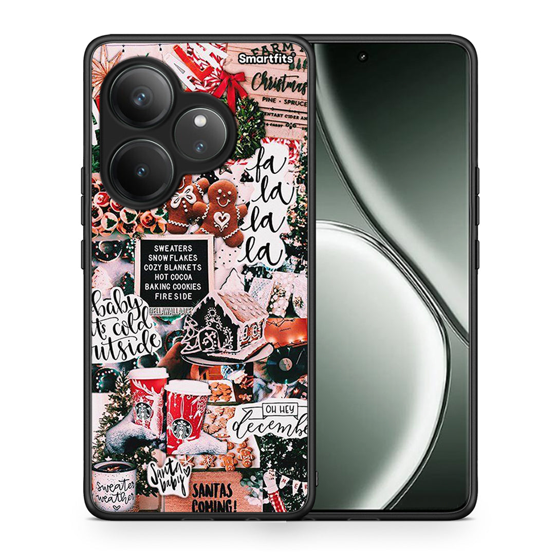 Θήκη Realme GT 6 5G Xmas Habbits από τη Smartfits με σχέδιο στο πίσω μέρος και μαύρο περίβλημα | Realme GT 6 5G Xmas Habbits case with colorful back and black bezels
