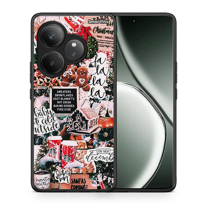 Θήκη Realme GT 6 5G Xmas Habbits από τη Smartfits με σχέδιο στο πίσω μέρος και μαύρο περίβλημα | Realme GT 6 5G Xmas Habbits case with colorful back and black bezels