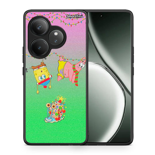 Θήκη Realme GT 6 5G Xmas Lights από τη Smartfits με σχέδιο στο πίσω μέρος και μαύρο περίβλημα | Realme GT 6 5G Xmas Lights case with colorful back and black bezels