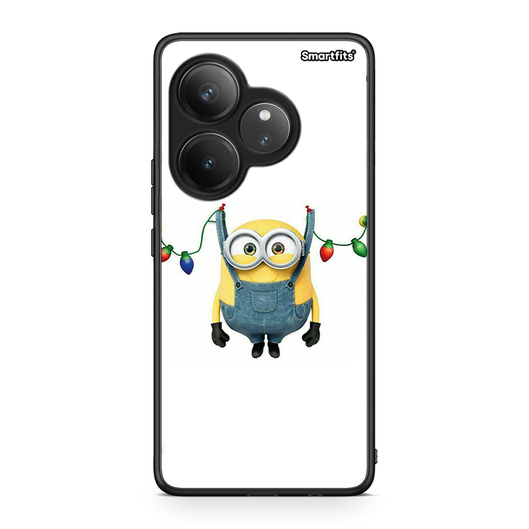 Realme GT 6 5G Xmas Minion Lights θήκη από τη Smartfits με σχέδιο στο πίσω μέρος και μαύρο περίβλημα | Smartphone case with colorful back and black bezels by Smartfits