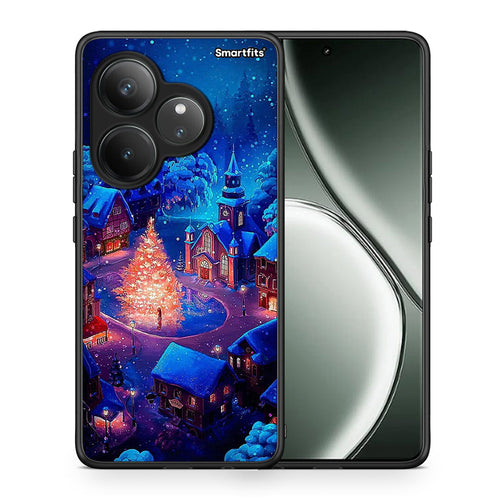 Θήκη Realme GT 6 5G Xmas Village από τη Smartfits με σχέδιο στο πίσω μέρος και μαύρο περίβλημα | Realme GT 6 5G Xmas Village case with colorful back and black bezels