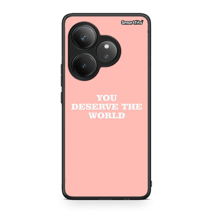 Realme GT 6 5G You Deserve The World Θήκη Αγίου Βαλεντίνου από τη Smartfits με σχέδιο στο πίσω μέρος και μαύρο περίβλημα | Smartphone case with colorful back and black bezels by Smartfits