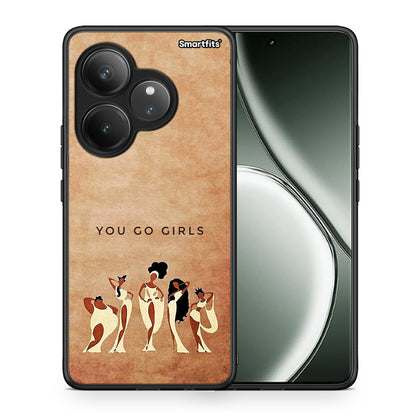 Θήκη Realme GT 6 5G You Go Girl από τη Smartfits με σχέδιο στο πίσω μέρος και μαύρο περίβλημα | Realme GT 6 5G You Go Girl case with colorful back and black bezels