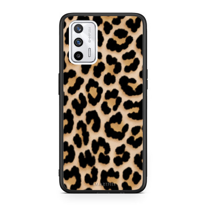 Θήκη Realme GT Leopard Print Tan Small από τη Smartfits με σχέδιο στο πίσω μέρος και μαύρο περίβλημα | Realme GT Leopard Print Tan Small case with colorful back and black bezels