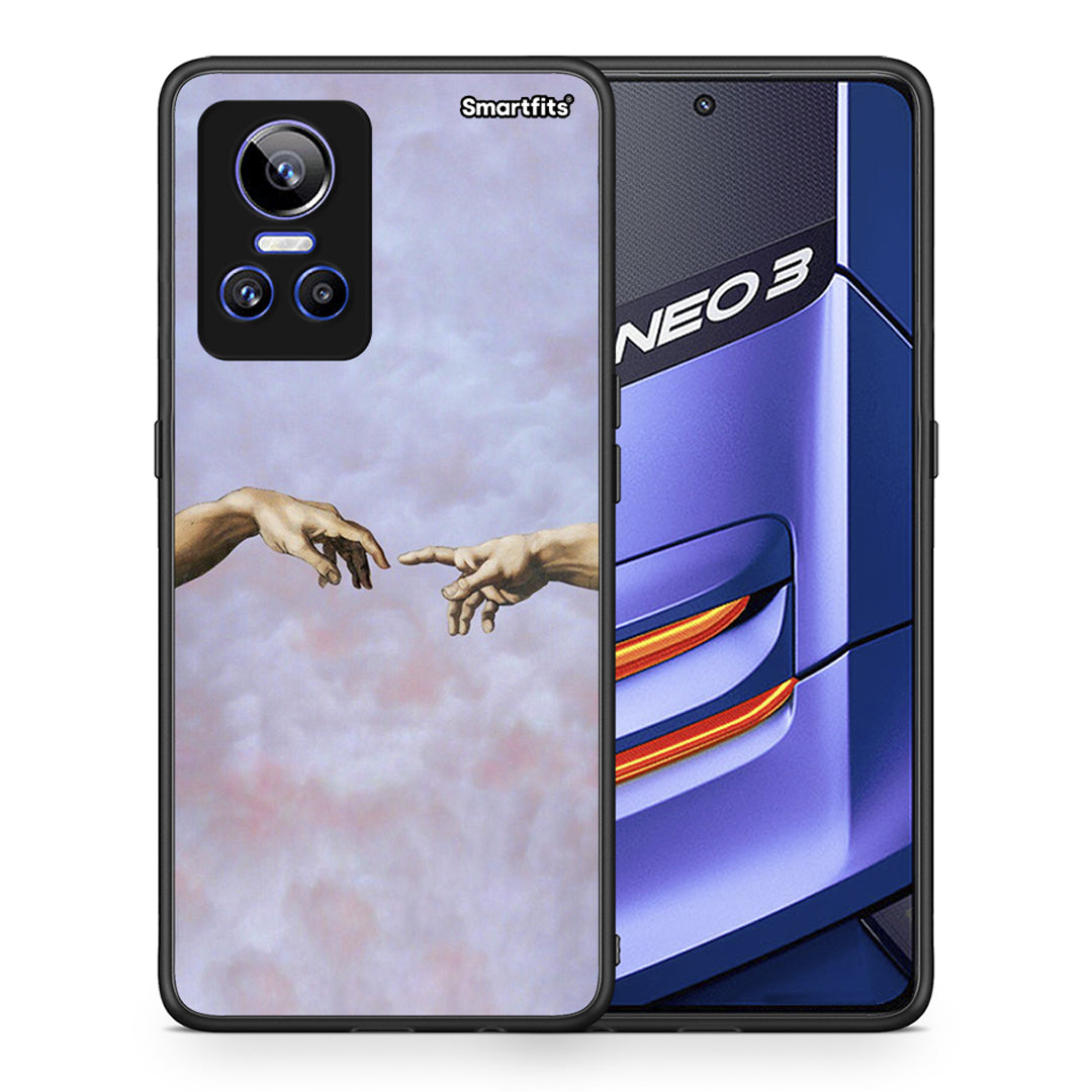 Θήκη Realme GT Neo 3 Adam Hand από τη Smartfits με σχέδιο στο πίσω μέρος και μαύρο περίβλημα | Realme GT Neo 3 Adam Hand case with colorful back and black bezels