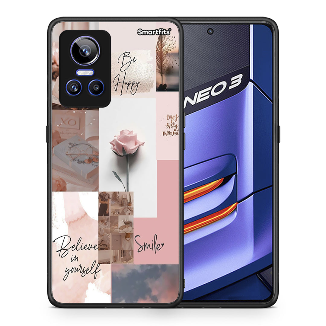 Θήκη Realme GT Neo 3 Aesthetic Collage από τη Smartfits με σχέδιο στο πίσω μέρος και μαύρο περίβλημα | Realme GT Neo 3 Aesthetic Collage case with colorful back and black bezels