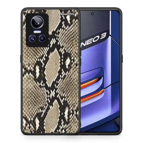 Θήκη Realme GT Neo 3 Fashion Snake Animal από τη Smartfits με σχέδιο στο πίσω μέρος και μαύρο περίβλημα | Realme GT Neo 3 Fashion Snake Animal case with colorful back and black bezels