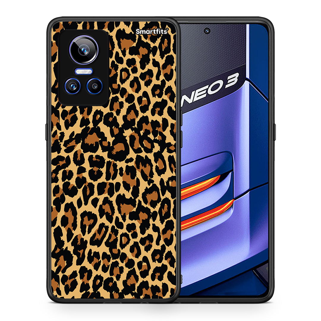 Θήκη Realme GT Neo 3 Leopard Animal από τη Smartfits με σχέδιο στο πίσω μέρος και μαύρο περίβλημα | Realme GT Neo 3 Leopard Animal case with colorful back and black bezels