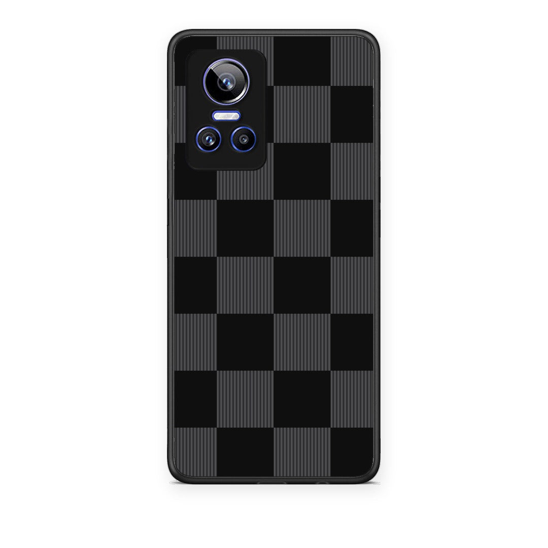 Θήκη Realme GT Neo 3 Black and Charcoal Striped Checks από τη Smartfits με σχέδιο στο πίσω μέρος και μαύρο περίβλημα | Realme GT Neo 3 Black and Charcoal Striped Checks case with colorful back and black bezels