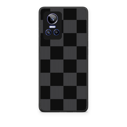 Θήκη Realme GT Neo 3 Black and Charcoal Striped Checks από τη Smartfits με σχέδιο στο πίσω μέρος και μαύρο περίβλημα | Realme GT Neo 3 Black and Charcoal Striped Checks case with colorful back and black bezels