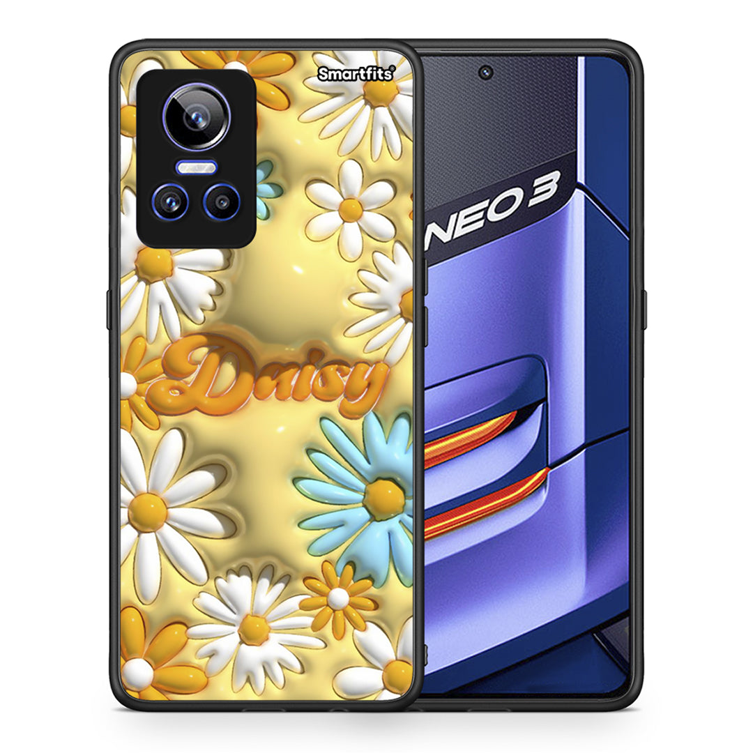 Θήκη Realme GT Neo 3 Bubble Daisies από τη Smartfits με σχέδιο στο πίσω μέρος και μαύρο περίβλημα | Realme GT Neo 3 Bubble Daisies case with colorful back and black bezels