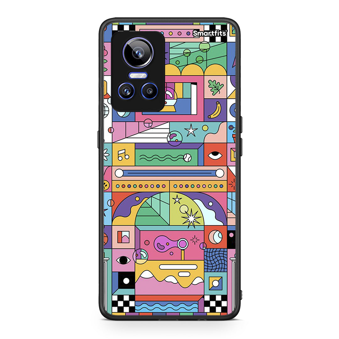 Realme GT Neo 3 Bubbles Soap θήκη από τη Smartfits με σχέδιο στο πίσω μέρος και μαύρο περίβλημα | Smartphone case with colorful back and black bezels by Smartfits