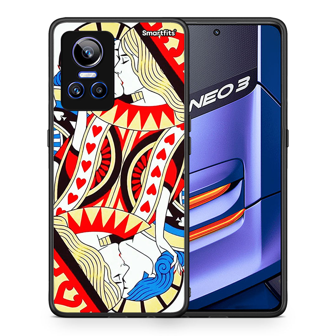 Θήκη Realme GT Neo 3 Card Love από τη Smartfits με σχέδιο στο πίσω μέρος και μαύρο περίβλημα | Realme GT Neo 3 Card Love case with colorful back and black bezels