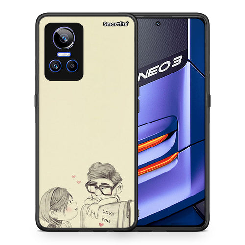 Θήκη Realme GT Neo 3 Carl And Ellie από τη Smartfits με σχέδιο στο πίσω μέρος και μαύρο περίβλημα | Realme GT Neo 3 Carl And Ellie case with colorful back and black bezels