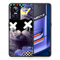Thumbnail for Θήκη Realme GT Neo 3 Cat Collage από τη Smartfits με σχέδιο στο πίσω μέρος και μαύρο περίβλημα | Realme GT Neo 3 Cat Collage case with colorful back and black bezels