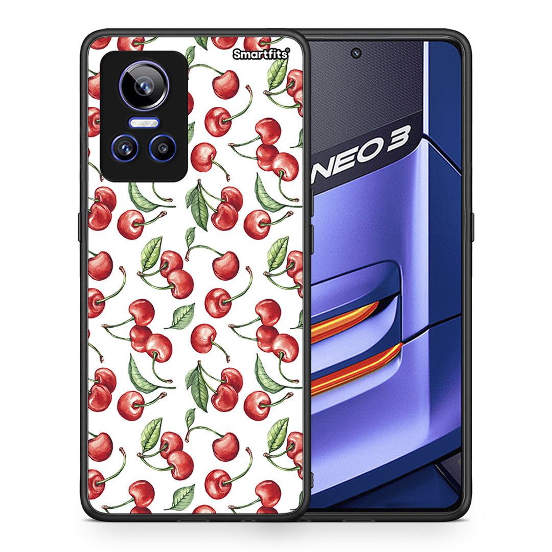 Θήκη Realme GT Neo 3 Cherry Summer από τη Smartfits με σχέδιο στο πίσω μέρος και μαύρο περίβλημα | Realme GT Neo 3 Cherry Summer case with colorful back and black bezels