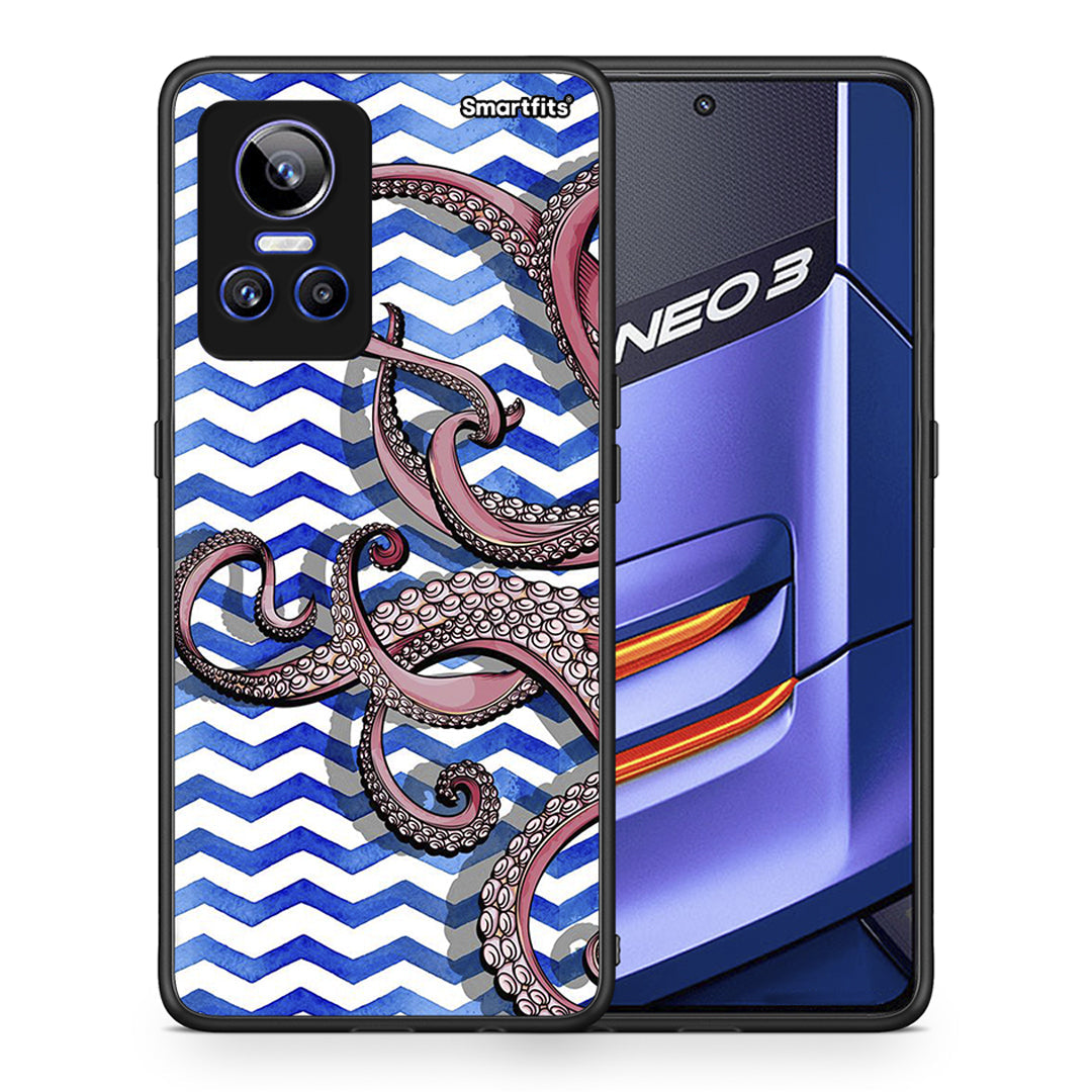 Θήκη Realme GT Neo 3 Chevron Devilfish από τη Smartfits με σχέδιο στο πίσω μέρος και μαύρο περίβλημα | Realme GT Neo 3 Chevron Devilfish case with colorful back and black bezels