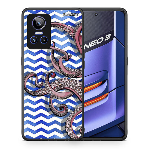 Θήκη Realme GT Neo 3 Chevron Devilfish από τη Smartfits με σχέδιο στο πίσω μέρος και μαύρο περίβλημα | Realme GT Neo 3 Chevron Devilfish case with colorful back and black bezels