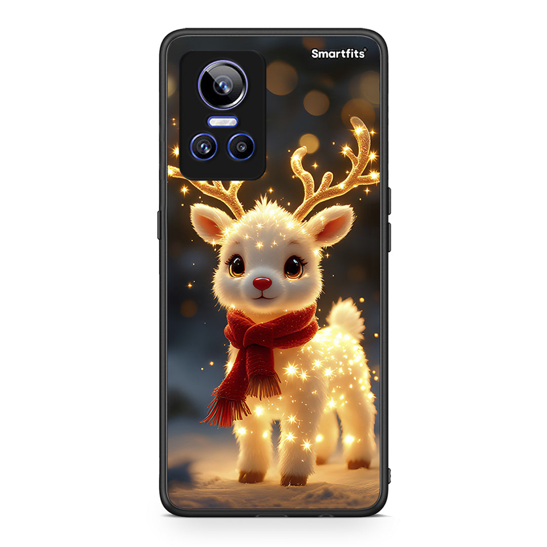 Realme GT Neo 3 Christmas Cutie θήκη από τη Smartfits με σχέδιο στο πίσω μέρος και μαύρο περίβλημα | Smartphone case with colorful back and black bezels by Smartfits