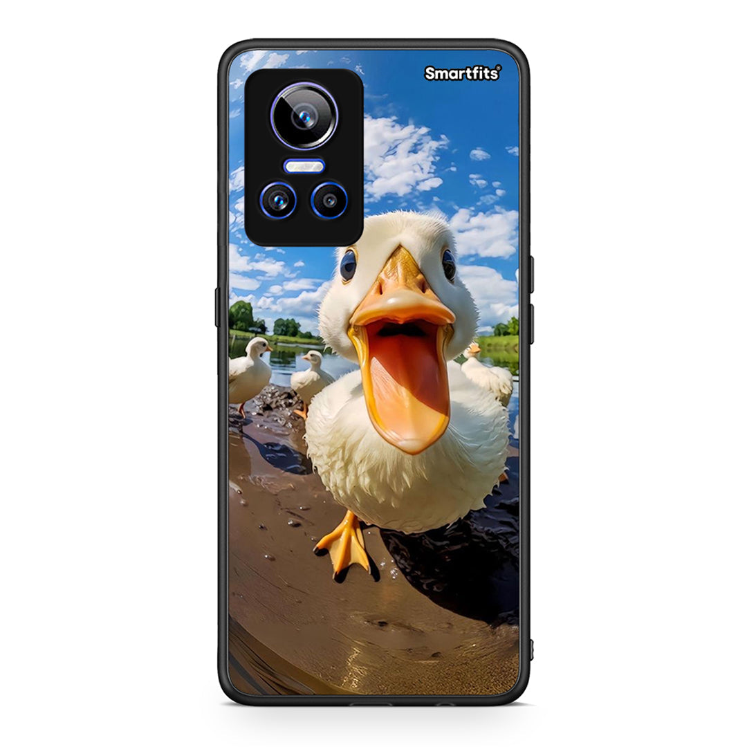 Realme GT Neo 3 Duck Face θήκη από τη Smartfits με σχέδιο στο πίσω μέρος και μαύρο περίβλημα | Smartphone case with colorful back and black bezels by Smartfits