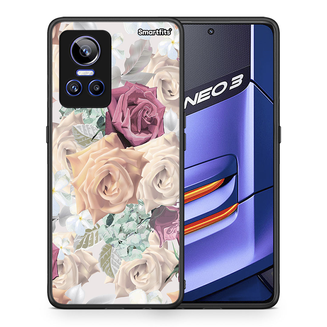 Θήκη Realme GT Neo 3 Bouquet Floral από τη Smartfits με σχέδιο στο πίσω μέρος και μαύρο περίβλημα | Realme GT Neo 3 Bouquet Floral case with colorful back and black bezels