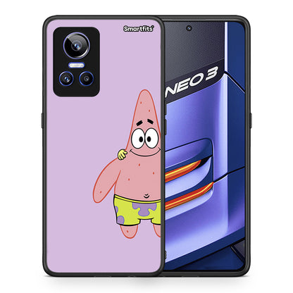 Θήκη Realme GT Neo 3 Friends Patrick από τη Smartfits με σχέδιο στο πίσω μέρος και μαύρο περίβλημα | Realme GT Neo 3 Friends Patrick case with colorful back and black bezels