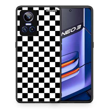 Θήκη Realme GT Neo 3 Squares Geometric από τη Smartfits με σχέδιο στο πίσω μέρος και μαύρο περίβλημα | Realme GT Neo 3 Squares Geometric case with colorful back and black bezels